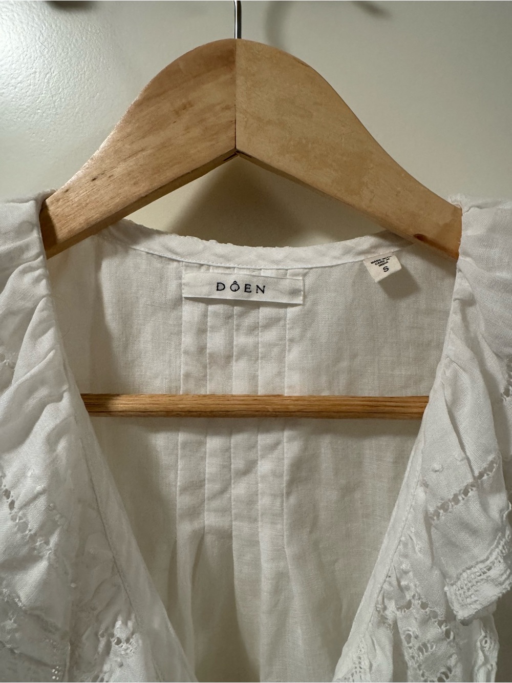 Doen Hallette Ramie Top Salt Size S - Picture 3 of 7